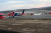 Chopper on runway